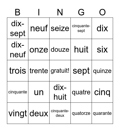 Daniel Sanford Bingo Card