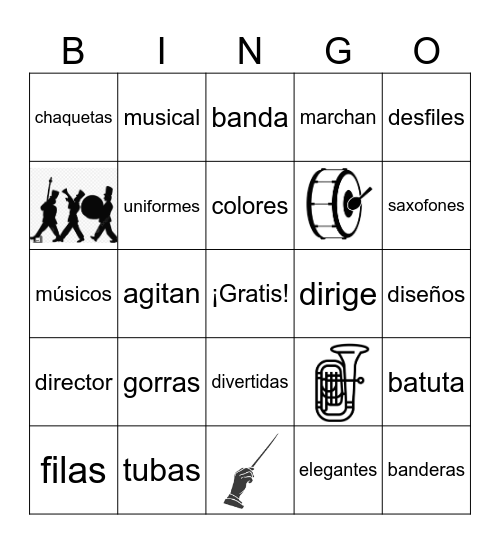 La banda musical Bingo Card