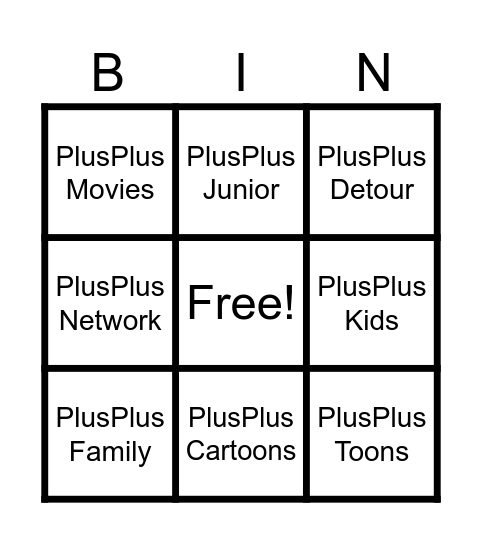 PlusPlus Bingo Card