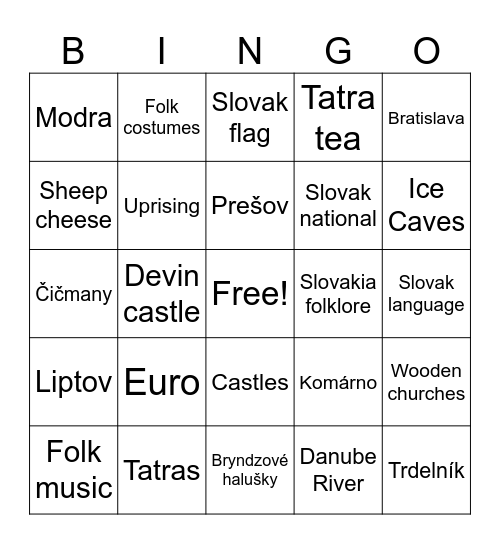 Erasmus Bingo Card