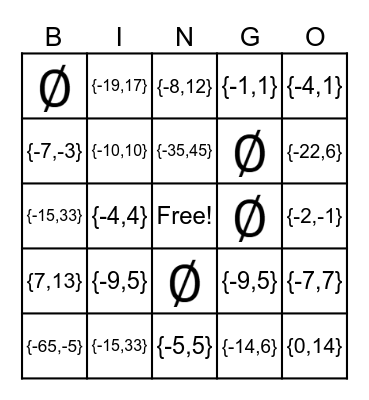 Solving Absolute Value Equations Bingo Card
