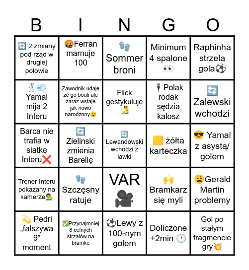 🏆Inter – FC Barcelona🏆 Bingo Card