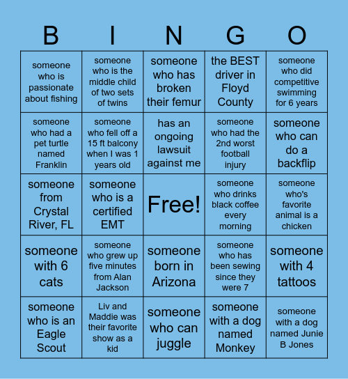 SPORTS MED BINGO Card