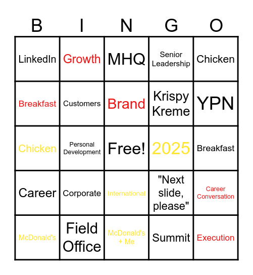 Watch Party Bingo Card