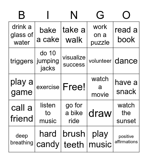 Quit the Nic! Bingo Card