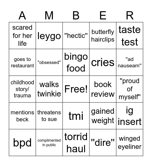 ALR bingo Card