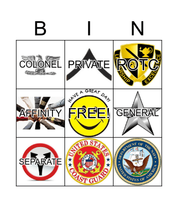 Military Bingo Card