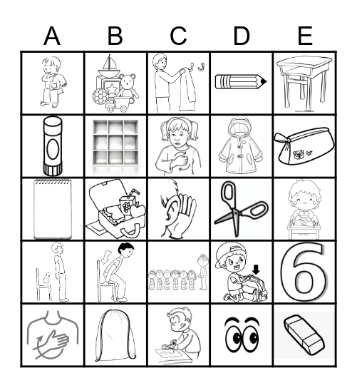 Battle Ship: ESL Class Instructions Bingo Card
