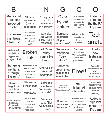 RP Config Bingo Card