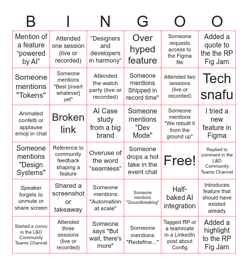 RP Config Bingo Card