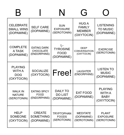 HAPPINESS BINGO Card