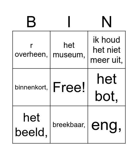 Veilig leren lezen kern 11 Bingo Card