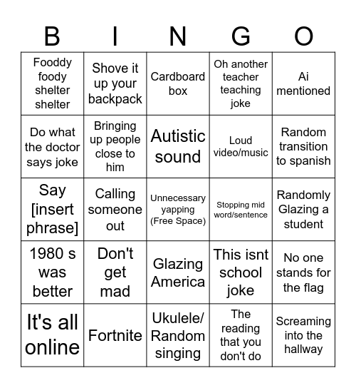 Mr.C Bingo Card