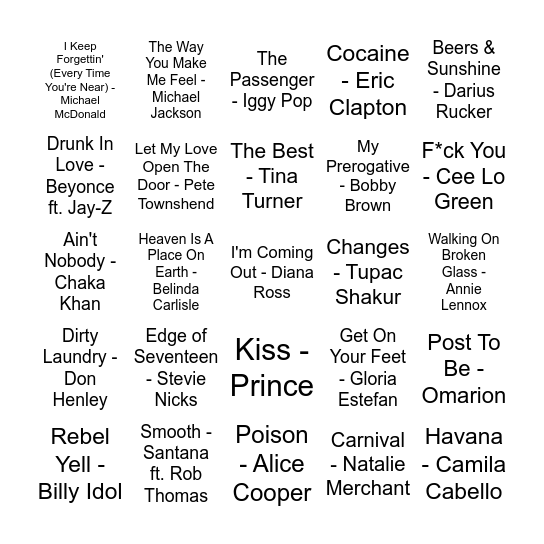 I'm Going Solo! Bingo Card