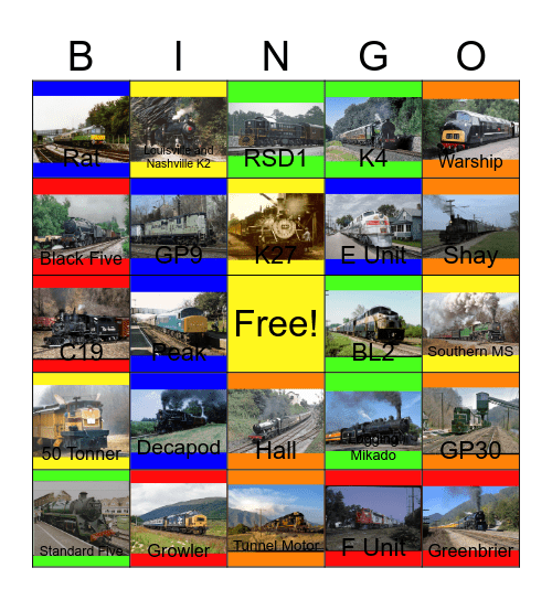 Day Out with Thomas locations that are happening right now Bingo Card