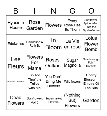 Flower Power Bingo! Bingo Card
