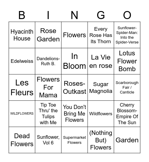Flower Power Bingo! Bingo Card