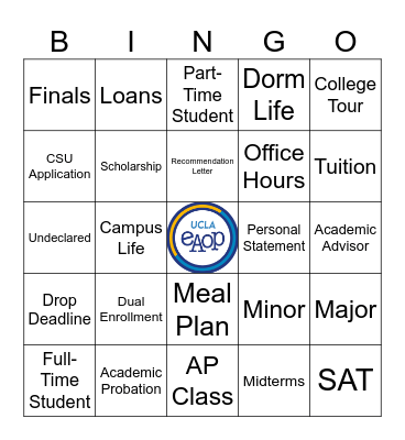 UCLA EAOP Bingo Card