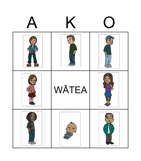 Taku Whānau Bingo Card