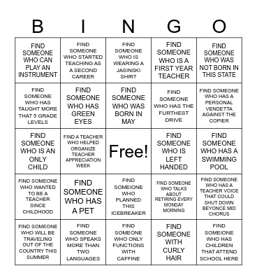 FIND SOMEONE WHO??? Bingo Card