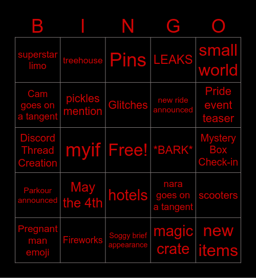 MAY THE 4TH IF BINGO Card