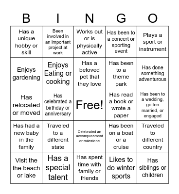 Getting To Know You  - Coworker Edition! Bingo Card