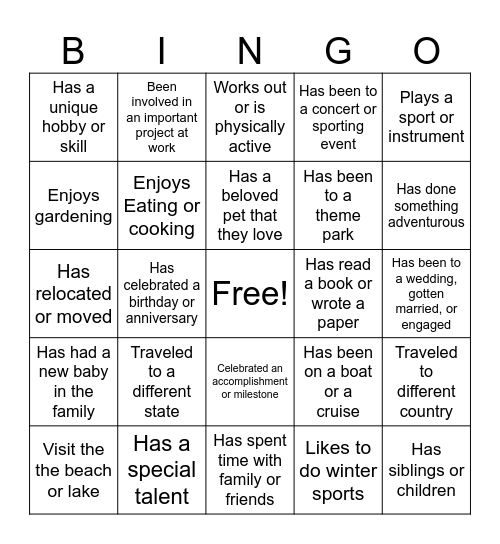 Getting To Know You  - Coworker Edition! Bingo Card