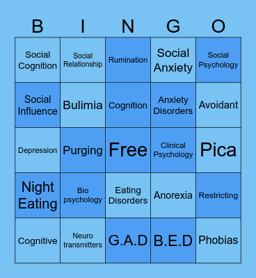 Psychology Bingo Card