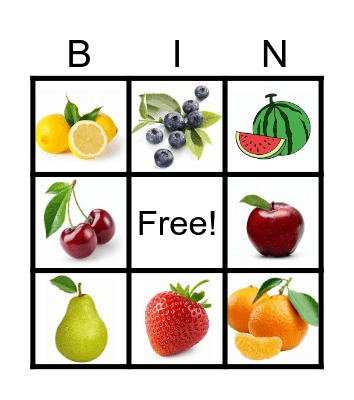 FRUIT BINGO Card