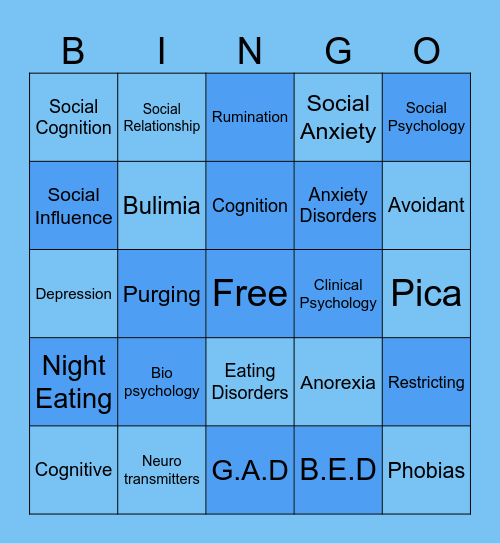 Psychology Bingo Card