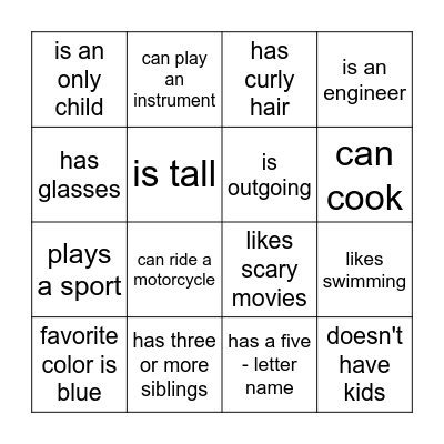 Find someone who... Bingo Card