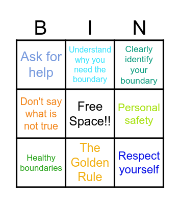 Boundary Bingo Card