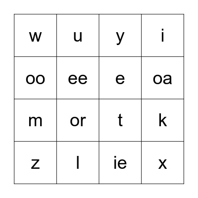 Find The Sounds! Bingo Card