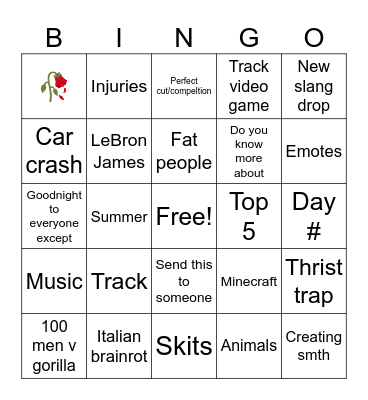 Ig reels Bingo Card
