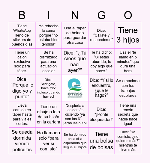Mamá OTASS Bingo Card