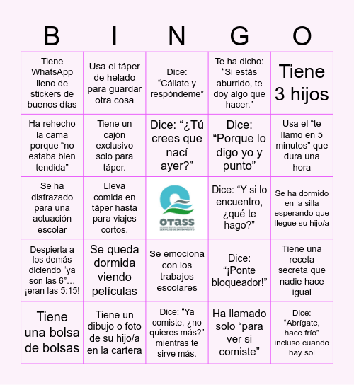 Mamá OTASS Bingo Card