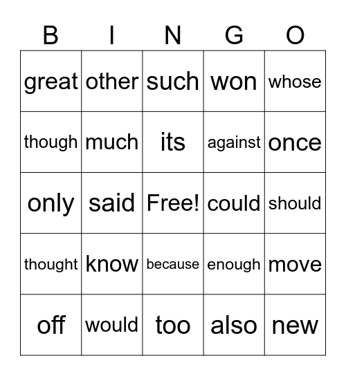 Layer 3 Red Words Bingo Card