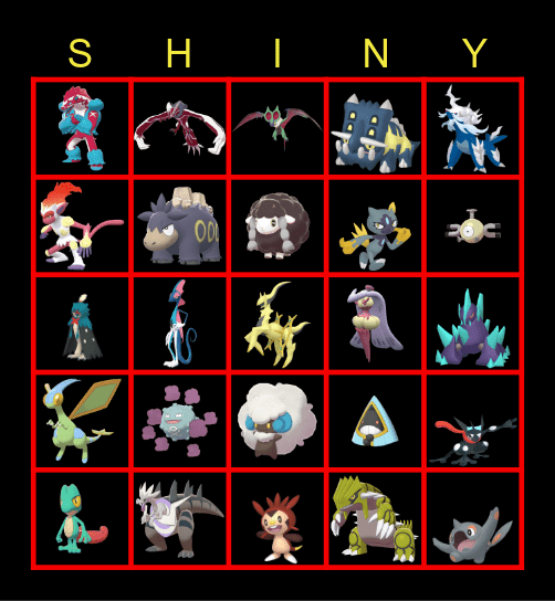 Shiny April 2025 Bingo Card