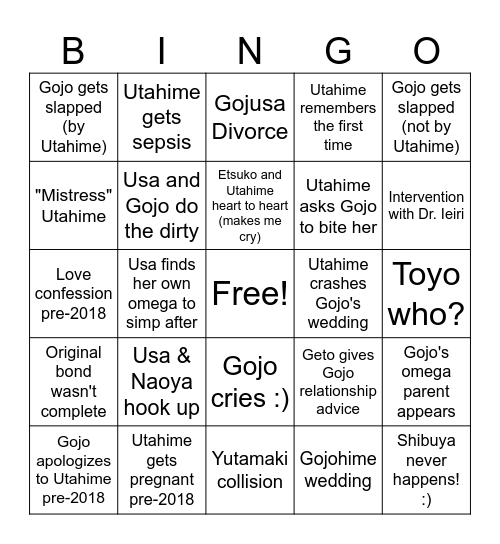 Twice Shy BINGO!!! Bingo Card