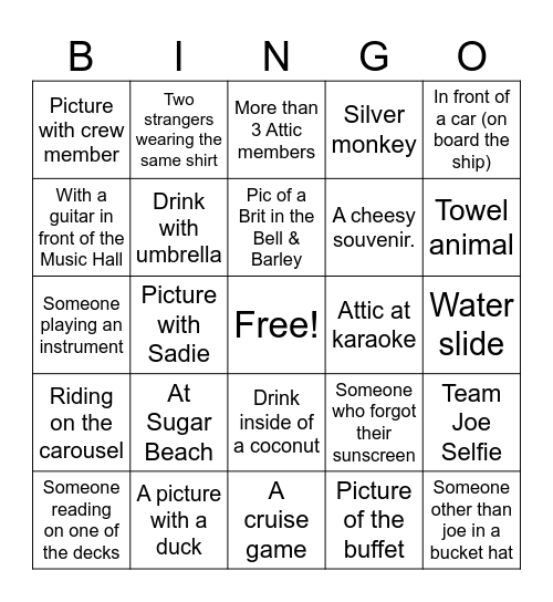 Book Club at Sea BINGO Card