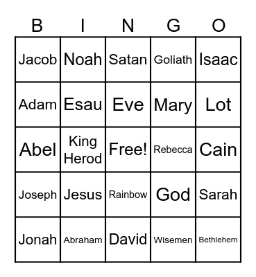 Bible Bingo Card