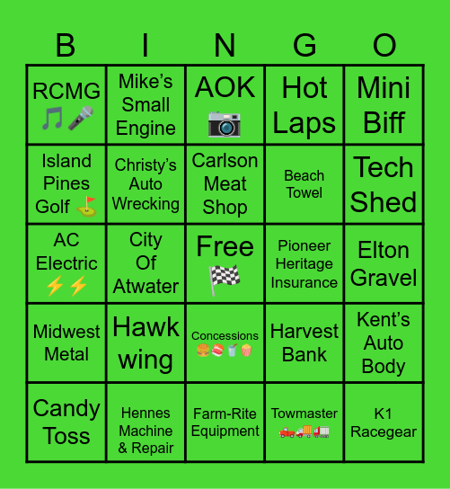 AKS Summer Splash Bingo Card