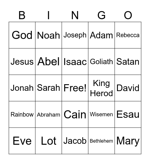Bible Bingo Card