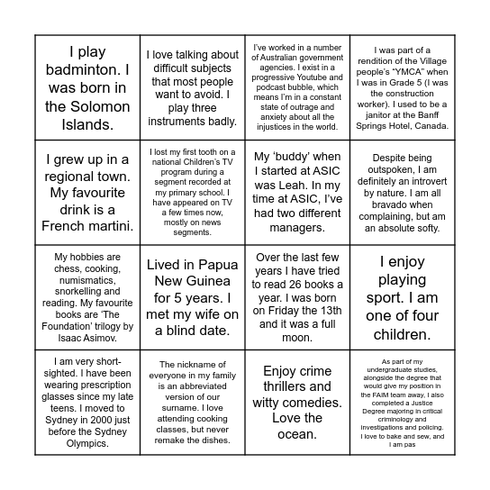 Bingo Card