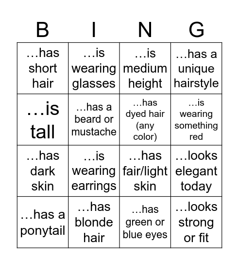Find someone who Bingo Card