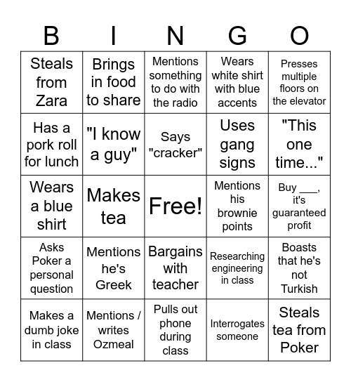 Emmanuel Bingo Card