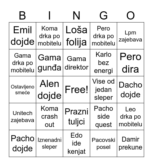 INTELMAR Bingo Card