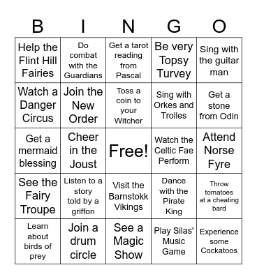 Spring Fling Kids Quest Bingo Card