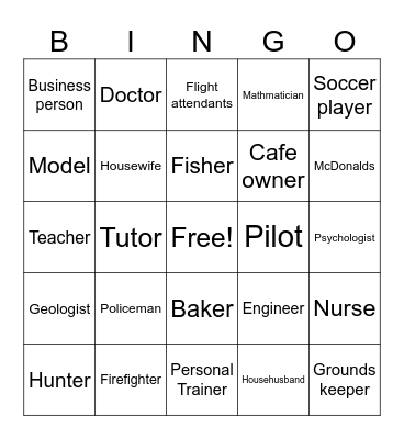 Job board Bingo Card