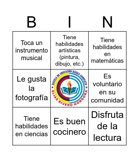 Bingo Educativo Bingo Card